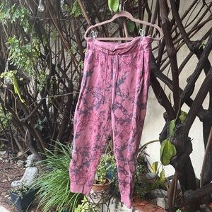 JoyLab Pink and Black Tie-Dye Joggers